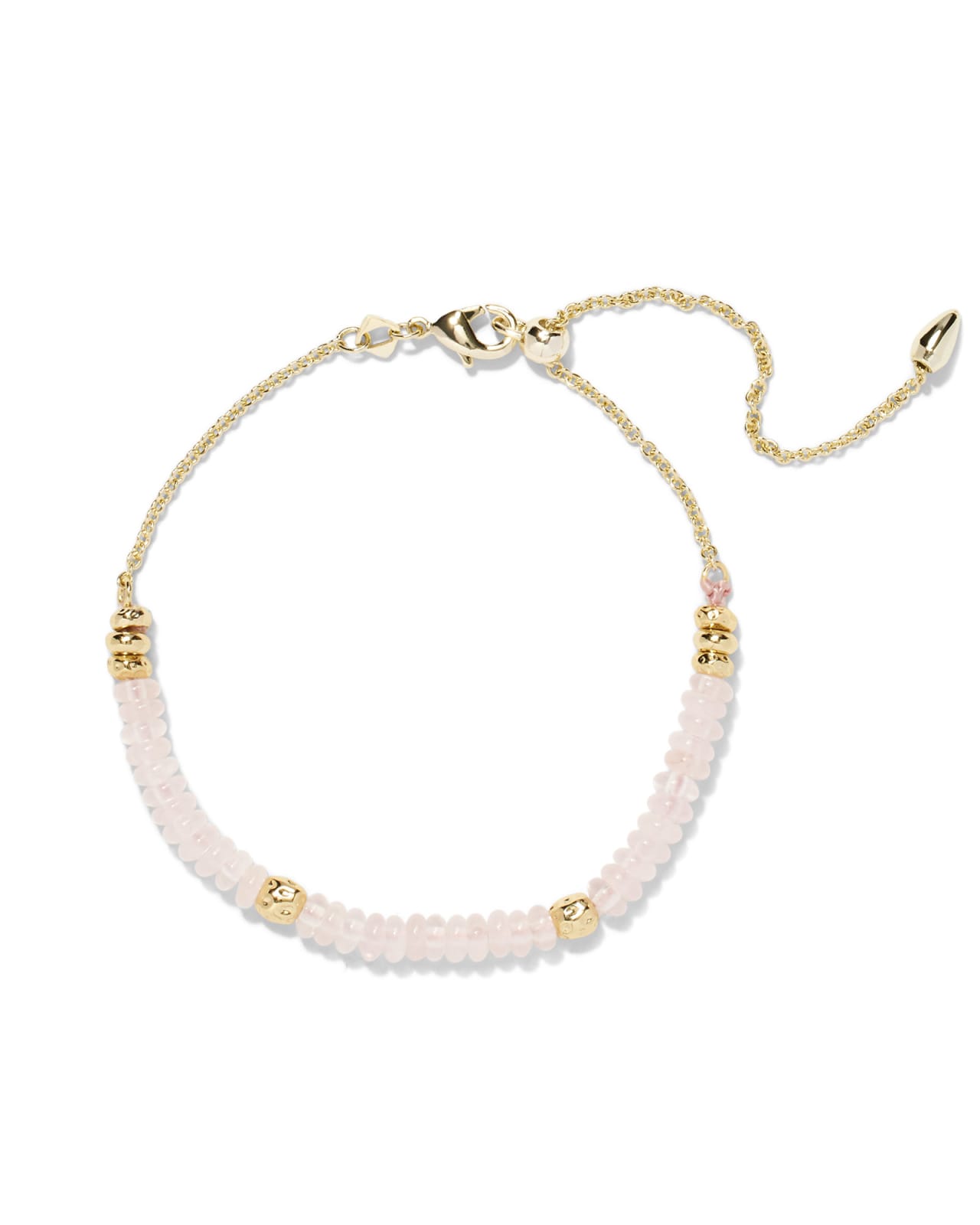 Deliah Gold Delicate Chain Bracelet in Rose Quartz image number 0